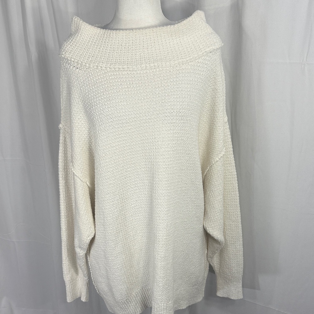 Free People Cream Off-the-Shoulder Sweater Size L